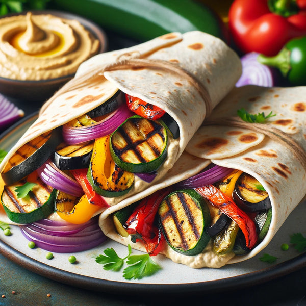 Garden Embrace Wraps: Grilled Vegetable and Hummus Bliss