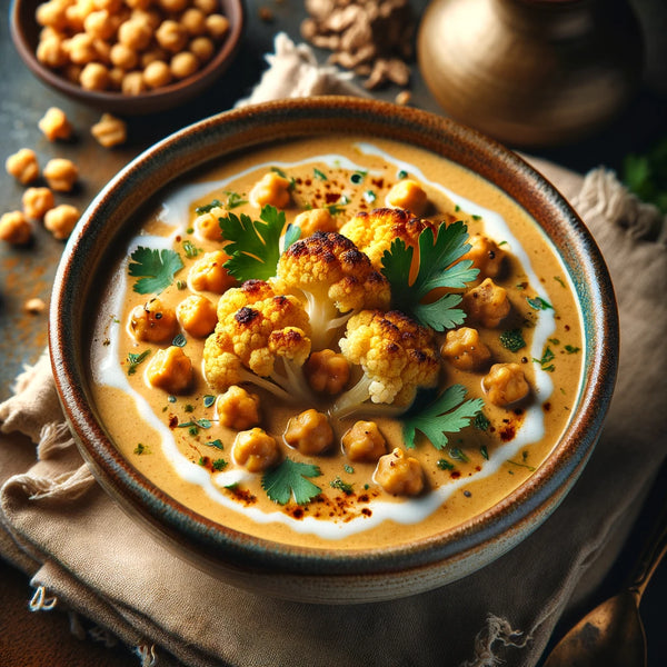 Soothing Ember Soup: Roasted Cauliflower & Chickpea Blend