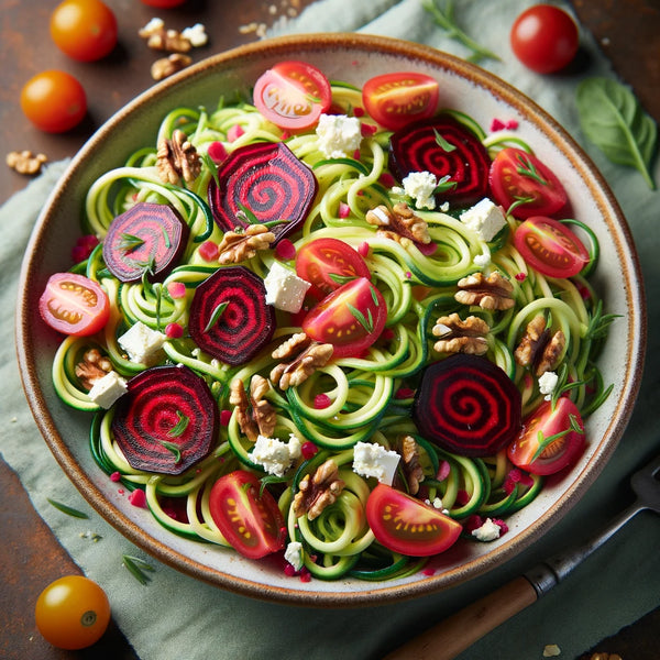 Zesty Spirals Salad: Zucchini & Beet with Citrus Vinaigrette